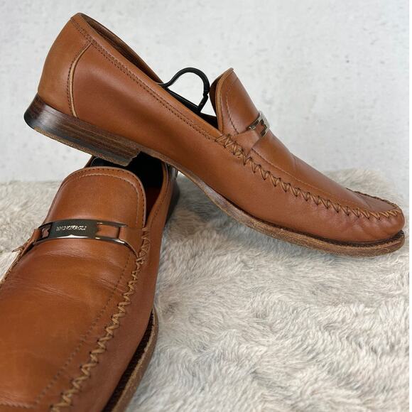 Bruno Magli Brown Leather Loafers - Picture 4 of 10